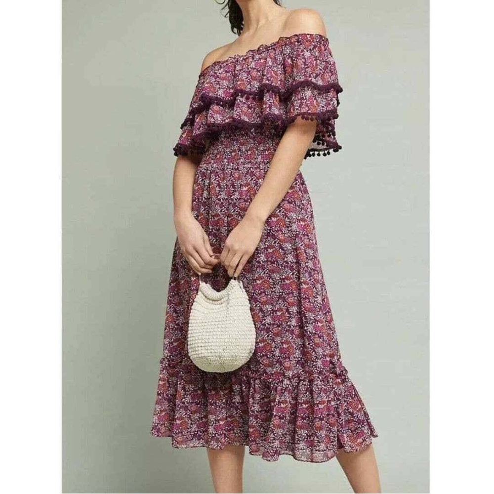 MISA Los Angeles Maribel Off-the-shoulder Midi Dress